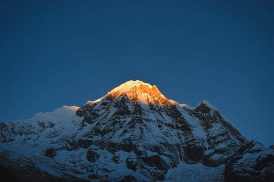 Golden peak of Mountain